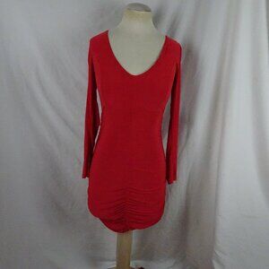 Pretty Little Thing Red Slinky Ruched Mini Dress Size 6